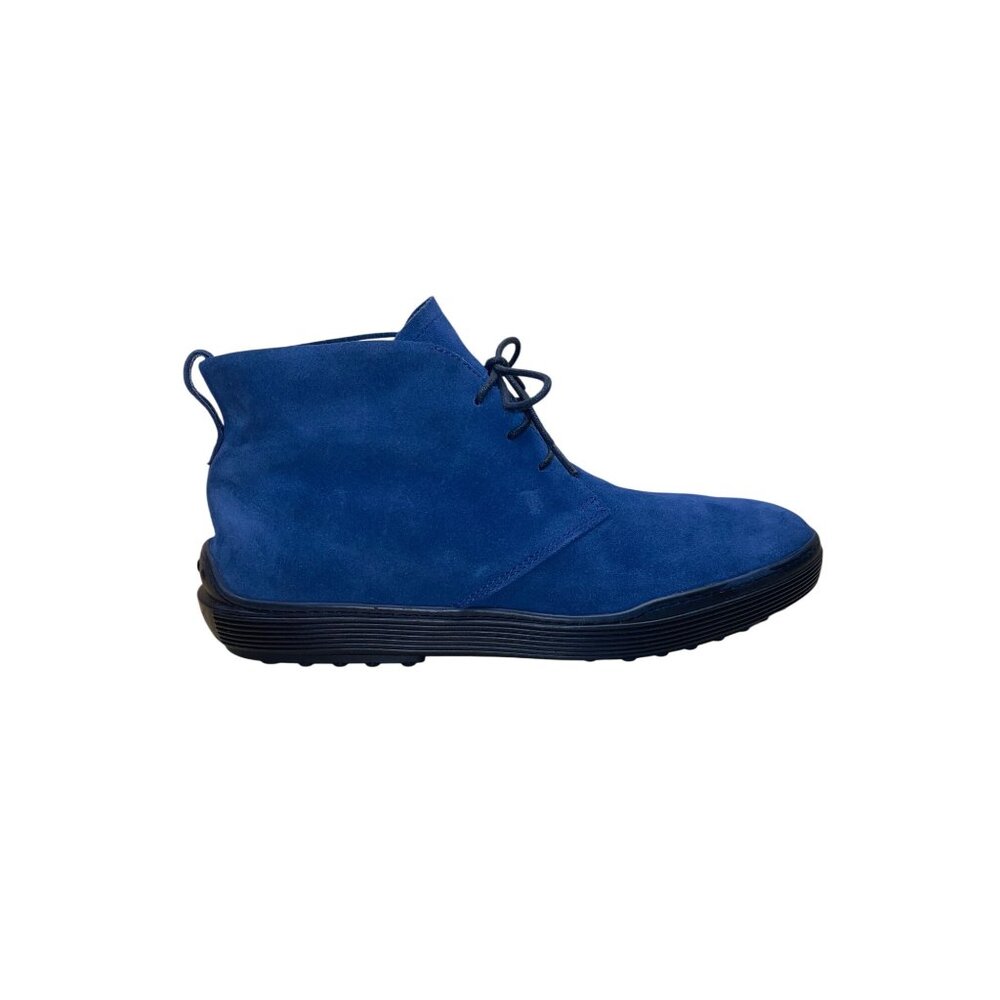 Tod’s Men’s Blue Suede Polacchinni Ankle Chukka Boots Size 7